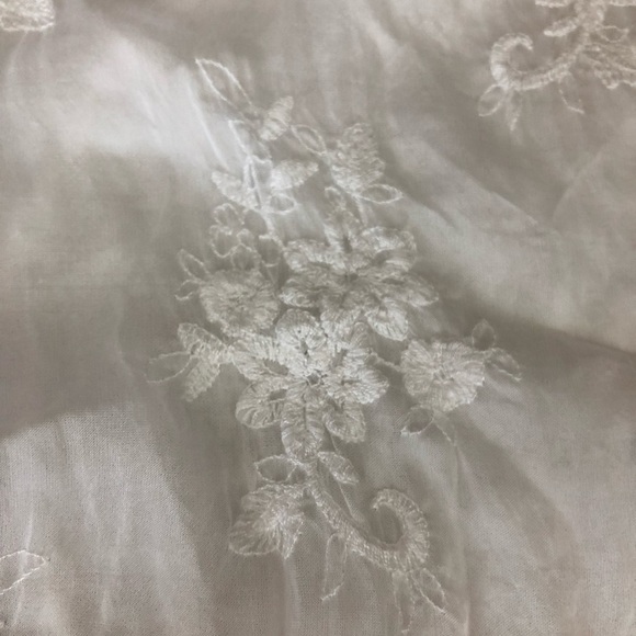 New white lace sheer overlay blouse size large top cute unique shirt elegant - Picture 5 of 8